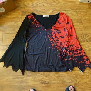 DressFo Halloween Bats Goth Blouse